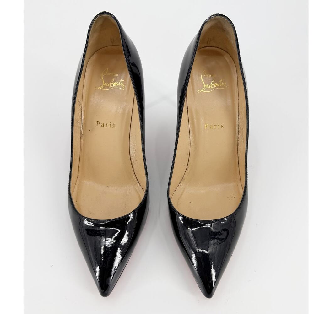 Christian Louboutin Kate 70 Patent Leather Pumps Black Red Bottom Shoes 39 Bag